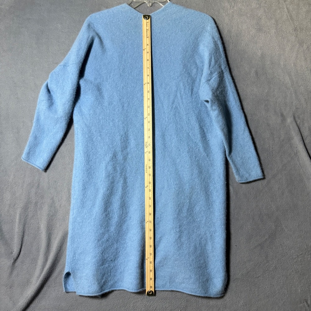 Van Winkle & Co 100% Cashmere Longline Open Cardigan Duster Blue XL - Picture 6 of 7